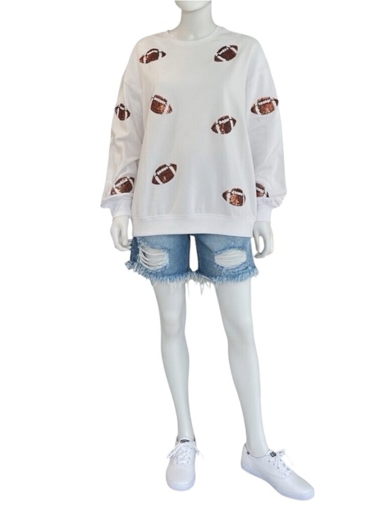 poodit Tops - Sequin football oversized pull over sz S M L